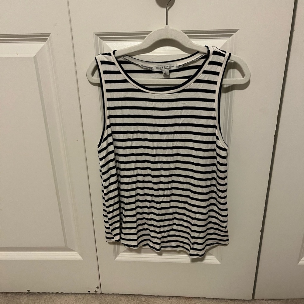 Banana Republic Black and White Boxy Sleeveless Tank Top